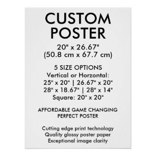Vertical Glossy Custom Poster 20" x 26.67"