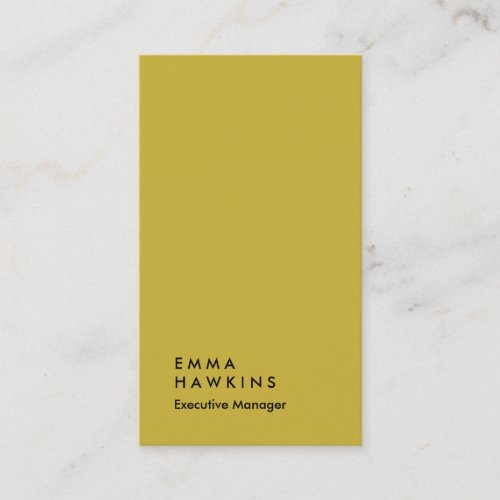 Vertical gold color professional plain manager business card