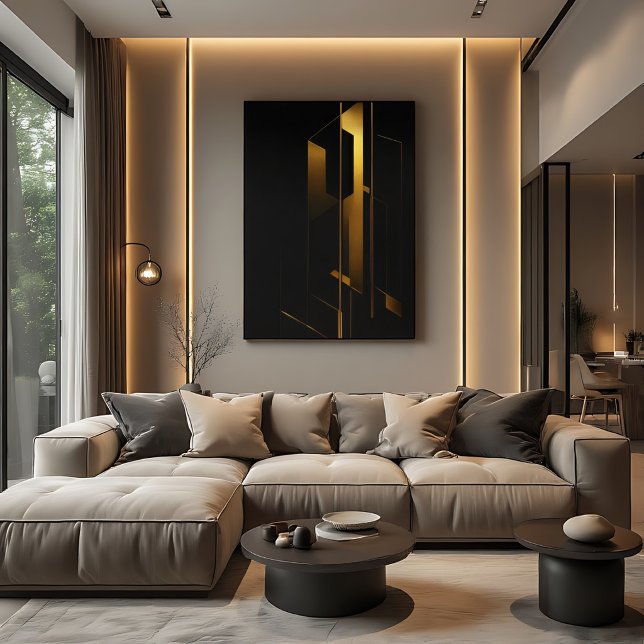 Vertical Golden Minimalism Canvas Print (Creator Uploaded)