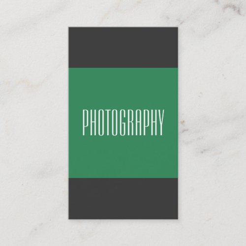 Vertical Gray Sea Green Photography Business Card