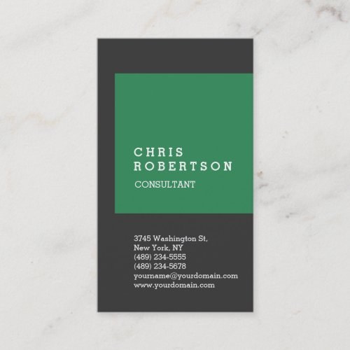 Vertical Gray Sea Green Stripe Plain Business Card