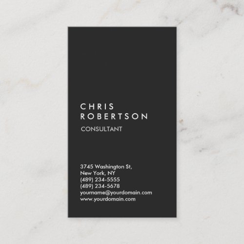 Vertical Gray Trendy Business Card