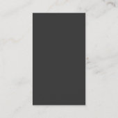 Vertical Gray White Stripe Monogram Business Card (Back)