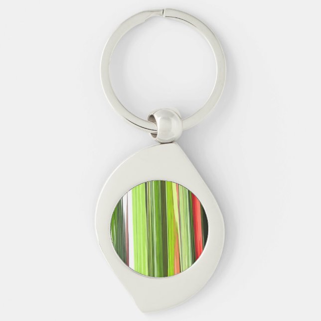 Vertical Green Abstract 422 Keychain (Front)