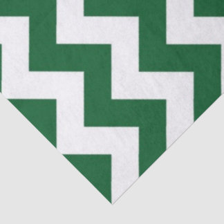 Vertical Green and White Zigzag Tissue Paper