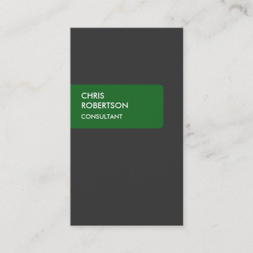 Vertical Green Gray Attractive Business Card