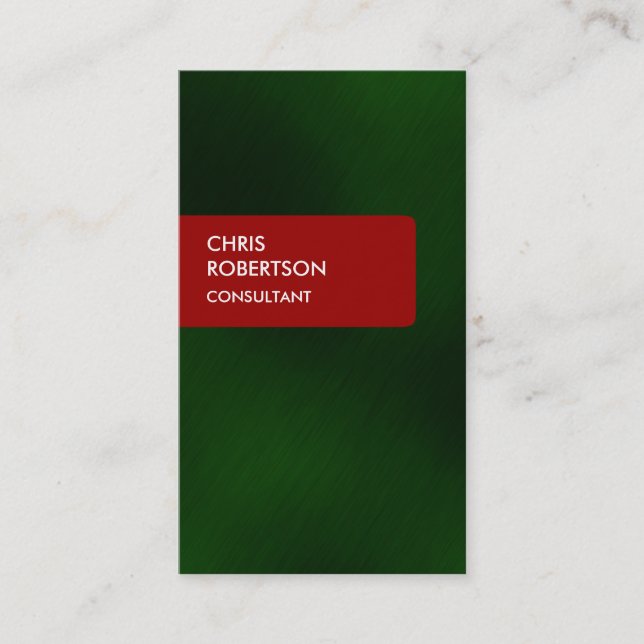 Vertical Green Red Attractive Charm Business Card (Front)