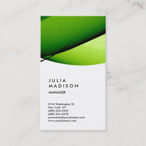 Vertical Green Yellow White Trendy Consultant Business Card