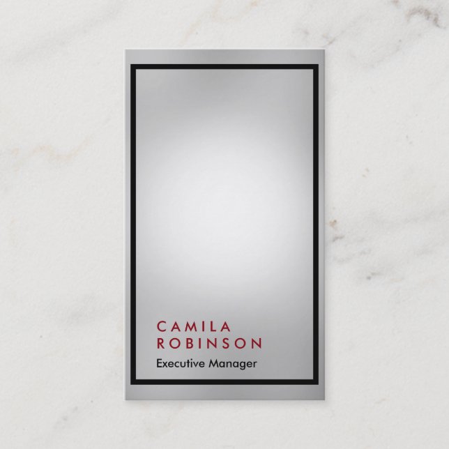 Vertical grey professional modern plain manager business card (Front)