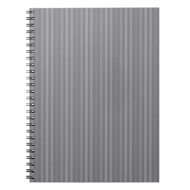 Vertical Grey Stripes Pattern Notebook (Front)