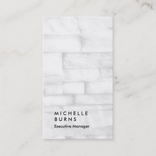 Vertical grey wall brick simple plain manager business card