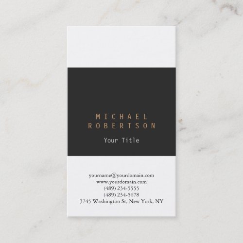 Vertical Grey White Plain Business Card