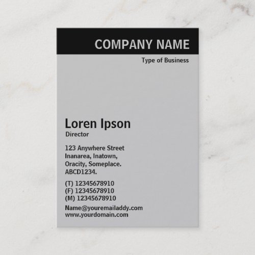 Vertical Header _ Black with Gray CCCCCC Business Card