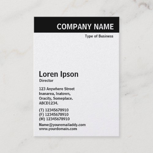 Vertical Header _ Black with White Gold Card Business Card