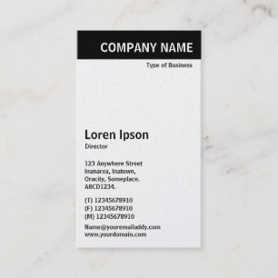 Vertical Header - Black with White (Platinum Card) Business Card