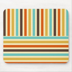 Vertical Horizontal Stripes Blue Yellow Red Mouse Pad