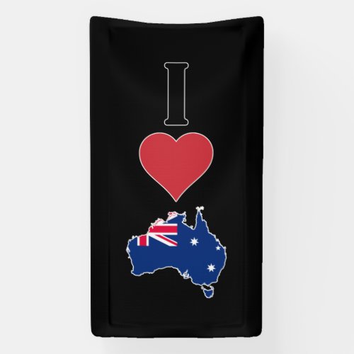Vertical I Love Australia  I Heart Australia Banner