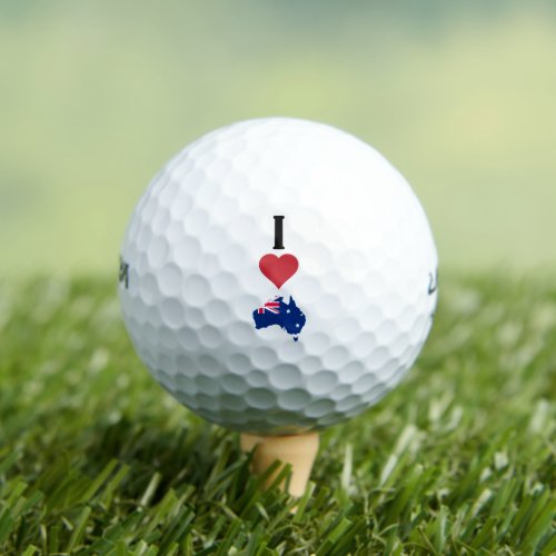Vertical I Love Australia  I Heart Australia Golf Balls