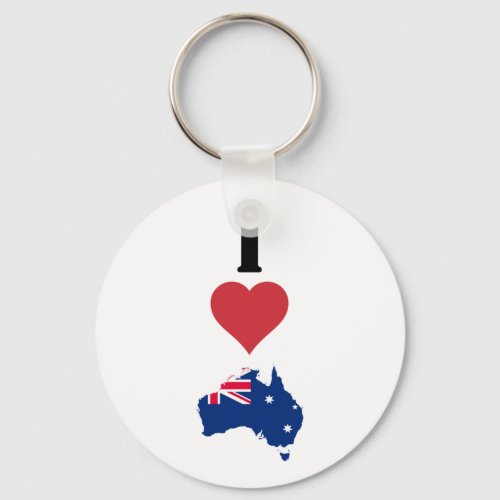 Vertical I Love Australia  I Heart Australia Keychain