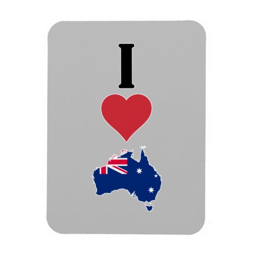 Vertical I Love Australia  I Heart Australia Magnet