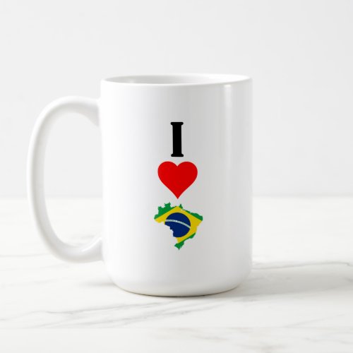 Vertical I Love Brazil  I Heart Brazil Brazilian Coffee Mug