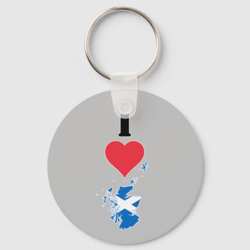 Vertical I Love Scotland  I Heart Scotland Keychain