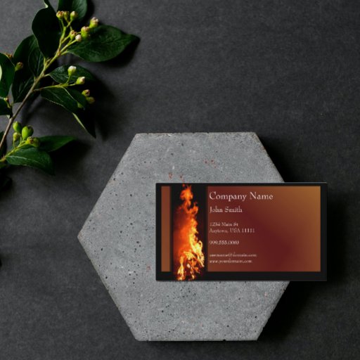 Customizable Vertical Inferno Business Card