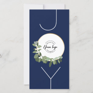 Vertical Joy Business Logo blue Happy Holidays Holiday Card