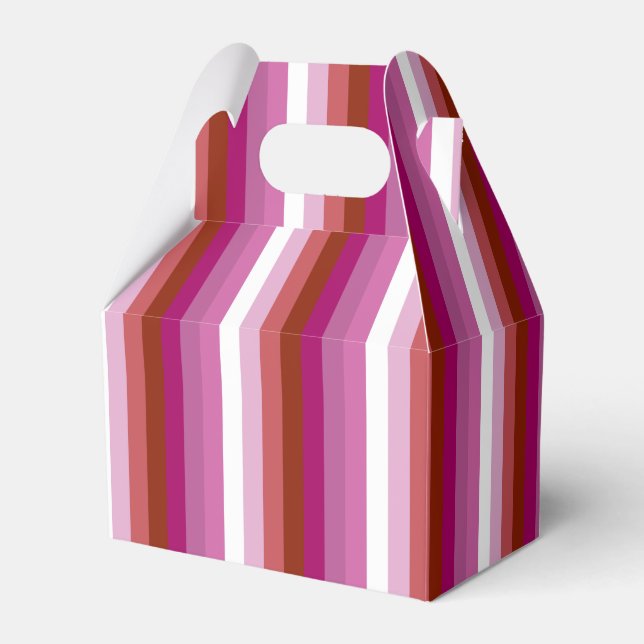 Vertical Lesbian Pride Flag Favor Boxes (Front Side)