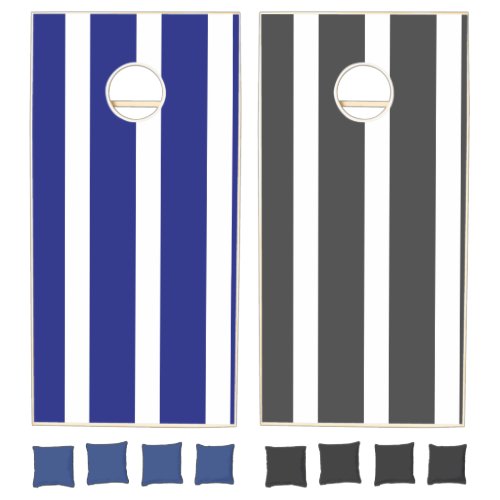 Vertical line stripes pattern cornhole set