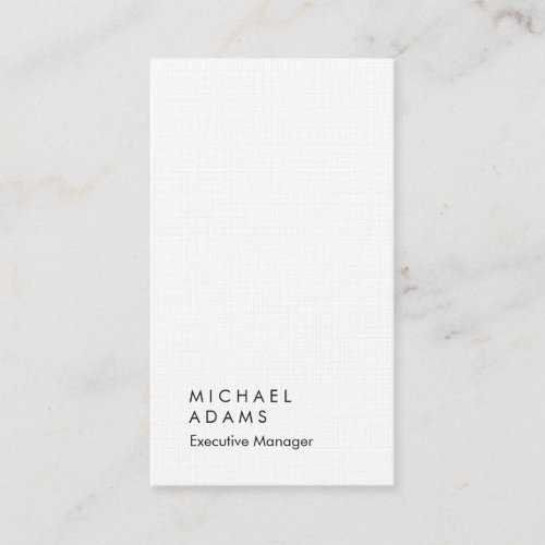 Vertical linen elegant unique modern plain business card