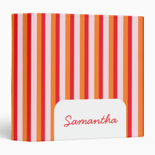 Vertical lines personalized stripes 3 ring binder