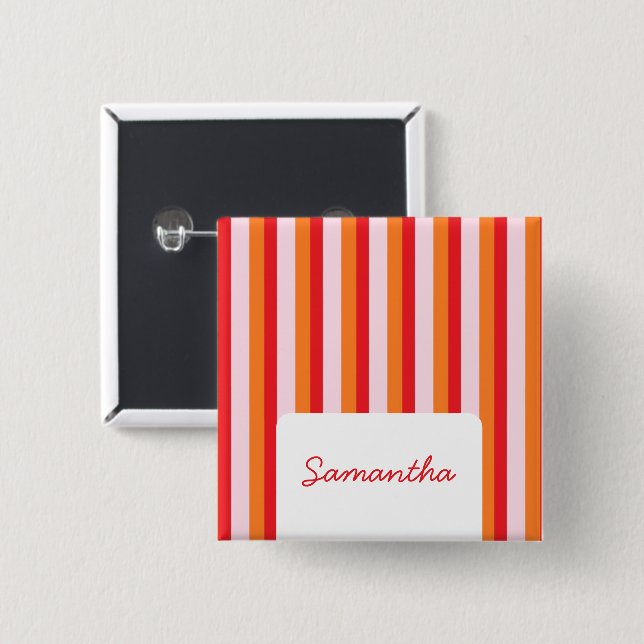 Vertical lines personalized stripes button (Front & Back)