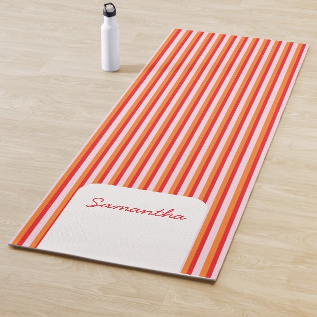 Vertical lines personalized stripes yoga mat (In Situ)