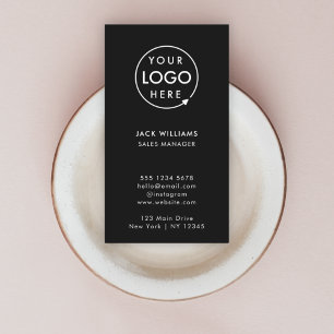 Vertical Logo Business Cards   Professional Black