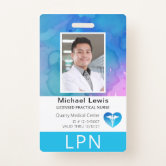 Modern Licensed Practical Nurse Photo ID Badge