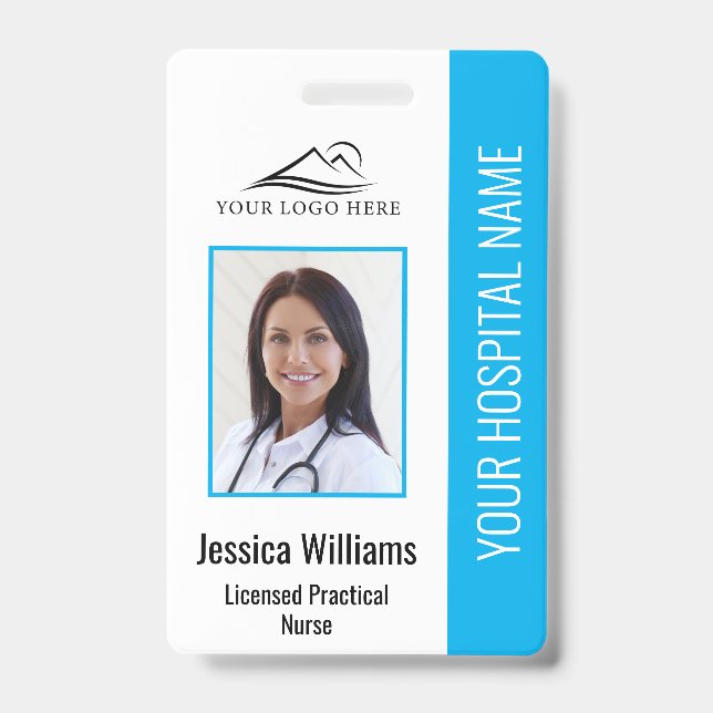 Vertical LPN Licensed Practical Nurse Photo ID Badge (Front)