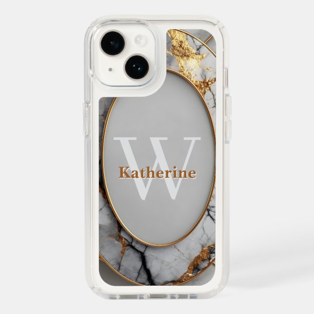 Vertical Luxury Oval Frame with Custom Name Speck iPhone Case (Front)