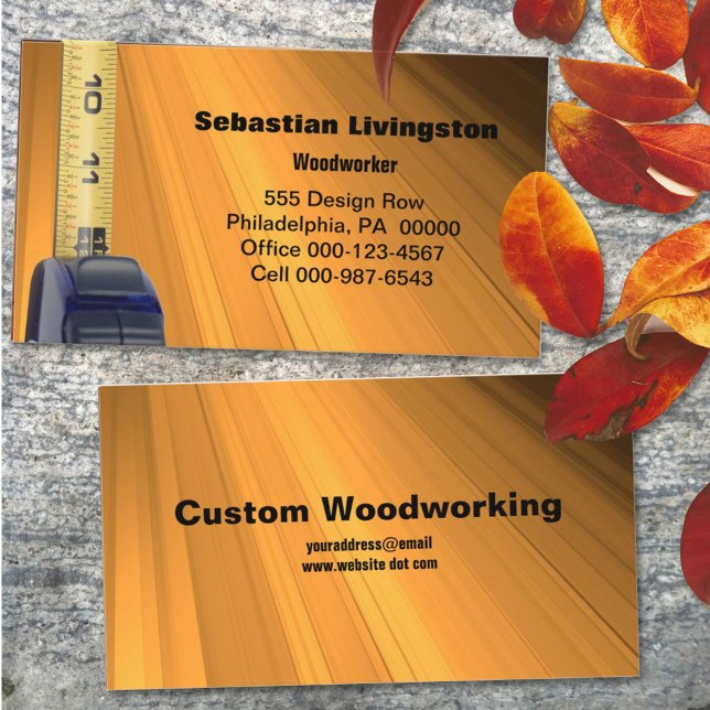 Vertical Measuring Tape Construction Jobs  Business Card (Creator Uploaded)