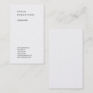 Vertical Minimalist Plain Modern Premium Pearl Business Card