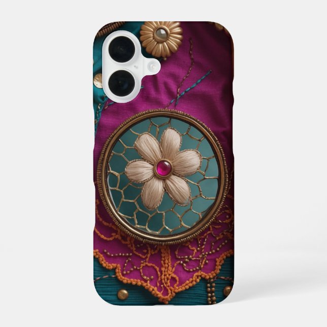 Vertical Mirrorwork & Embroidery-Inspired Iphone Case (Back)