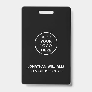 Vertical Modern Business Logo Staff Name Job Title Badge