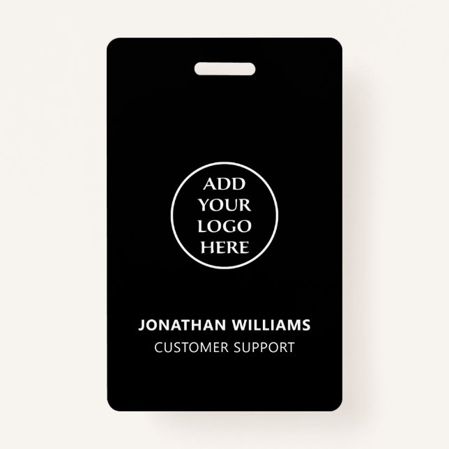 Vertical Modern Business Logo Staff Name Job Title Badge (Back)