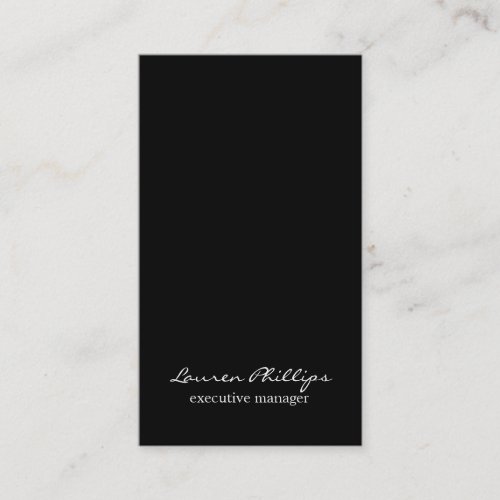 Vertical Modern Stylish Black  White Professional Business Card