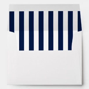 Vertical Navy Stripes Nautical Style Envelope