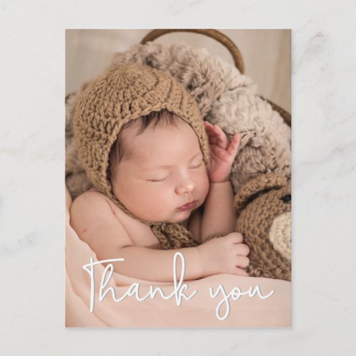 Vertical Newborn Photography Baby Shower Thank You Postcard