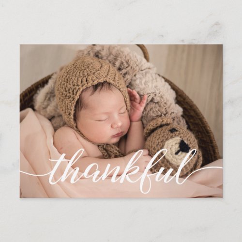 Vertical Newborn Photography Baby Shower Thank You Postcard