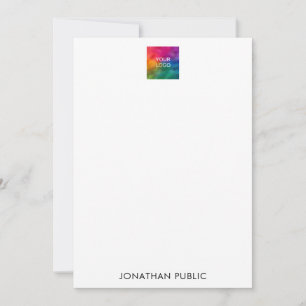 Vertical Note Card Name Logo Here Modern Minimal