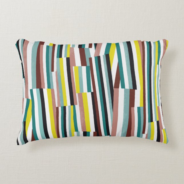 vertical oblique line length pattern accent pillow (Front)