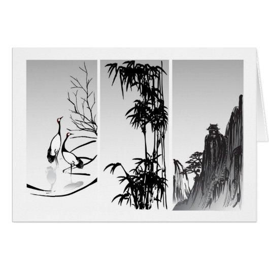 Vertical Oriental Scroll Cards (Front Horizontal)